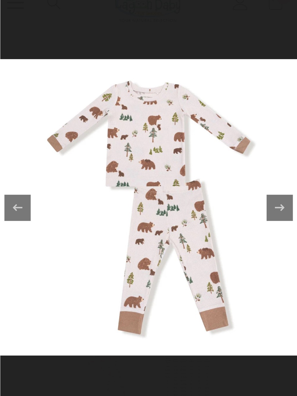 Angel dear Sweet Brown Bears - Long Sleeve Loungewear Set - 3t